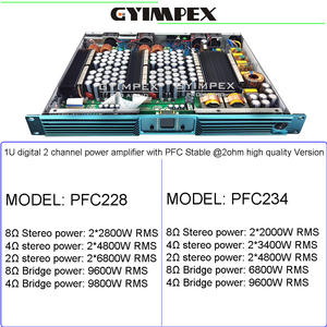 Amply công suất subwoofer chuyên nghiệp Class D 6800W 2 Ohm, 1U, điện áp cao, dòng <span class=keywords><strong>array</strong></span>, PFC228 - Product Image 2