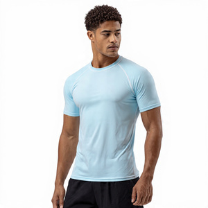 Athletic Workout Rash Guard <b>Men</b> Lightweight Quick Dry Short Sleeve Compression <b>Top</b> <b>Men's</b> 100% Polyester <b>Swim</b> Beach Shirt <b>Mens</b> - Product Image 4