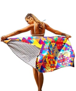 Robe d'été décontractée respirante et respirante avec logo en satin microfibre naturel imprimé personnalisé à la taille et à séchage rapide vente en gros d'usine - Product Image 2