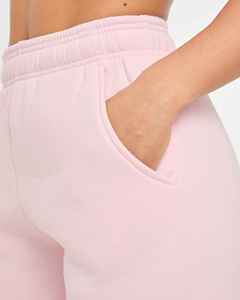 Meilleures ventes de pantalons de survêtement classiques en peluche rose pastel pour femmes coupe régulière hiver dentelle devant plat polaire tissu doux au toucher - Product Image 4