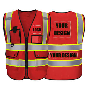 Gilet de sécurité réfléchissant avec plusieurs poches, fermeture éclair, haute visibilité, polyester, gilet de sécurité pour hommes - Product Image 5