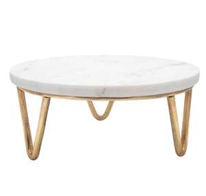 Personalized Luxury Marble And Metal Cake Stand <b>For</b> Home <b>Kitchen</b> Hotels And Restaurants Marble Cake Platter With Metal Base - Product Image 1