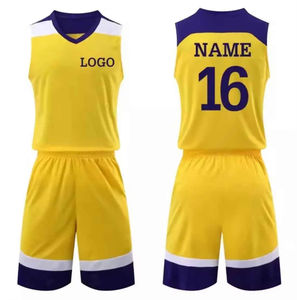 Conjuntos de Uniformes de Baloncesto Retro de Alta Calidad 2026, Estampado por Transferencia de Calor, Ribete de Punto Acanalado Personalizado, Unisex, 100% - Product Image 2