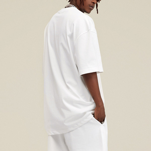 Camiseta en blanco con estampado personalizado 240GSM 100% algodón pesado camiseta unisex de gran tamaño para hombres - Product Image 3