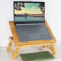Bureau d'ordinateur portable Mangowood avec pieds pliants, surface inclinable, table de travail, support d'ordinateur portable réglable, plateau de lit pour TV, canapé, étude