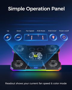 Best Laptop <b>Cooling</b> <b>Pad</b> USB Laptop Cooler 9 Quiet Fans 15.6"-19.3" Gaming Laptop Fan Height Adjustable - Product Image 5