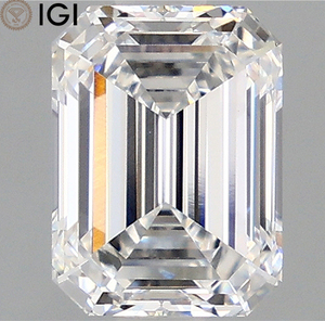 Brillante 2,00 CT. IGI Certified Emerald Cut Lab Grown CVD Diamond-7,80 MM E VVS2 para Dream Solitaire Ring - Product Image 1
