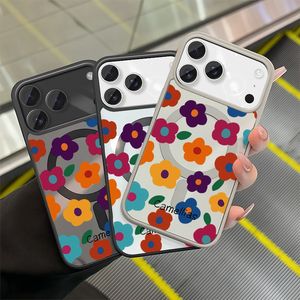 เคสโทรศัพท์แม่เหล็ก ลายดอกไม้ สำหรับ iPhone 11 ถึง 17 Pro Max  วัสดุ TPU นิ่ม สีขาว ดีไซน์ดอกไม้  เคสแบบ unisex - Product Image 1