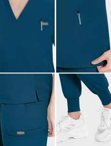 Ensemble de Blouses Médicales d'Hôpital Qualité Supérieure Tissées Unisexe pour Médecins et Infirmières Uniforme Chirurgical Pantalon Jogger et Haut Logo Personnalisé Vente en Gros - Product Image 5