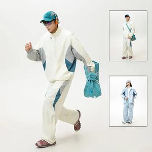 Conjunto Deportivo Ligero Unisex con Bloques de Color Invernales, Impermeable, con Capucha, Transpirable, de Dos Piezas para Correr - Product Image 3