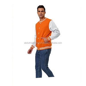 Venta al por mayor de alta calidad de los hombres de la chaqueta de invierno de béisbol informal logotipo personalizado de gran tamaño Letterman Varsity chaqueta - Product Image 5