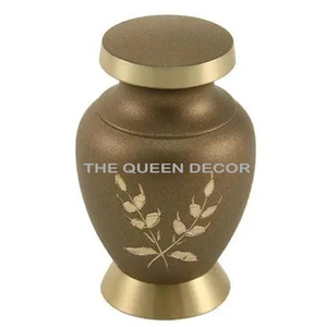 Best Selling Wholesale Cremation Urns Customized Design Brass <b>Engraved</b> Black Gold Finish Human Pets Ashes Funeral Keepsake - Product Image 2