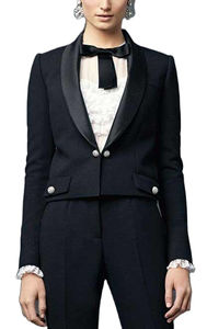 Conjunto de pantalones Blazer ajustados transpirables largos para mujer de último diseño con cierre de un solo botón Ropa de oficina formal e informal - Product Image 4