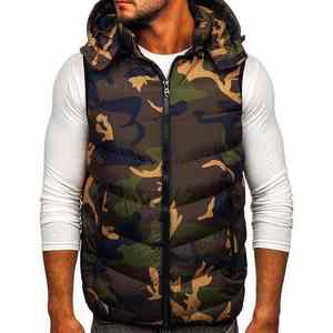 Premium de haute qualité logo personnalisé impression vêtements d'hiver hommes veste sans manches OEM Services Zipper Puffer Vest - Product Image 1