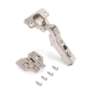 Set Emuca da 20x91 cerniere morbide per mobili con inserti a vite in acciaio nichelato altezza 0 - Product Image 2