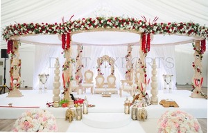 Boda India Maravilloso Dorado Tallado Mandap Mejor Boda Mandap Diseños Matrimonio Real Mandaps Australia - Product Image 6