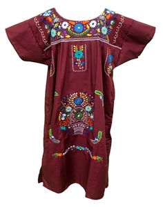 Vestido de verano de manga corta con bordado Floral, cuello redondo - Product Image 4