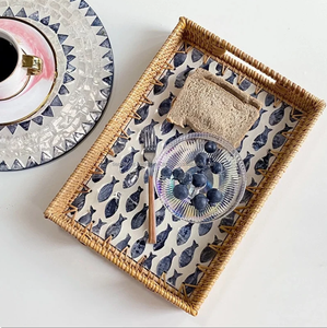 ตะกร้าหวายทรงเปลือกหอยสี่เหลี่ยม,ถาดเก็บหวายสุดสร้างสรรค์ - Product Image 6