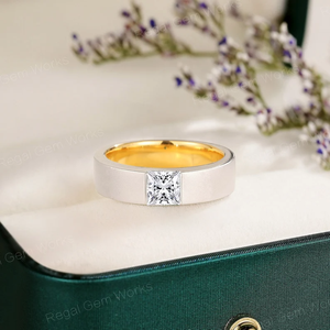 Fabriqué à la main Moissanite Diamant Hommes 10K Or Massif De Luxe Mariage Bague De Fiançailles Bague CLASSIQUE POUR HOMMES - Product Image 2