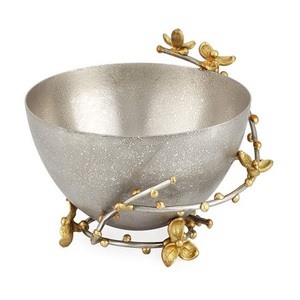 Bol décoratif pour fruits en laiton poli au design classique, qualité supérieure, forme ronde, bol à collations pour les fêtes - Product Image 3