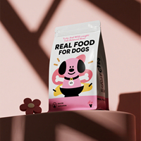 Sachets d'emballage pour aliments pour animaux de compagnie, imprimés sur mesure, haute barrière, sacs à fond plat avec fermeture éclair pour aliments secs pour chiens et friandises pour chats