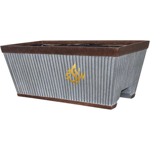 Nouveau dernier design vente chaude forme ronde nouveau pot de fleurs galvanisé avec support pot de fleurs fournitures décoratives intérieures et extérieures - Product Image 2