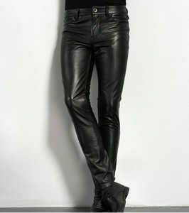 กางเกงหนังทรงตรงแบบลำลองคุณภาพสูง 100% ติดกระดุม ผ้าแห้งเร็ว ระบายลมได้ดี คุณภาพพรีเมียม - Product Image 2