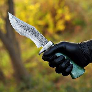 Couteau de chasse en acier de Damas en gros, manche en bois de cerf pour la survie en plein air, le camping, la pêche, la chasse, lame en acier de Damas - Product Image 4