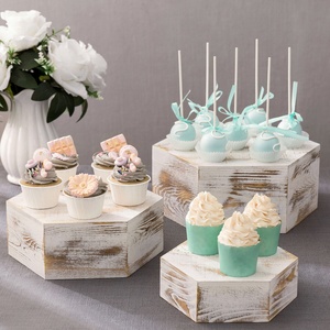 ขายร้อนไม้รูปหกเหลี่ยมเค้กคัพเค้กขาตั้งจอแสดงผลในราคาต่ํา - Product Image 2