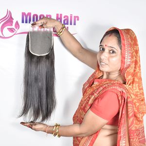 Extensiones de Cabello Humano Indio de la Mejor Calidad a Precio de Mayoreo, Cierre de Cabello Liso Remy Naturalmente Procesado para Proveedores - Product Image 3