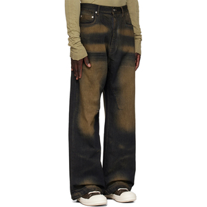 Jean baggy personnalisé pour homme, style streetwear, denim délavé, coupe droite décontractée, en denim épais - Product Image 1