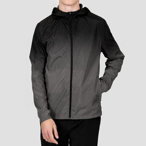 Veste coupe-vent avec fermeture éclair et bloc de couleurs pour hommes, veste à capuche personnalisée en tissu nylon imperméable, vestes de sport d'entraînement pour hommes, ensembles de shorts - Product Image 1