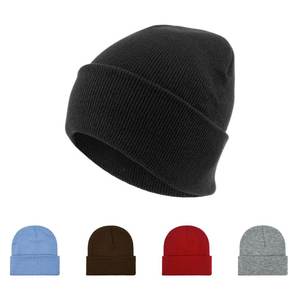 Gorro de punto de lana liso a precio barato al por mayor, gorro de invierno suave y elástico, diseño unisex - Product Image 2