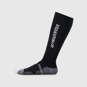 High Quality <b>Black</b> Sports Crew Ankle-Length Wight Lifting <b>Socks</b> Breathable Anti-Bacterial with Customizable Logo Printed on Cuff - Product Image 3