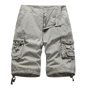 Seis bolsillos Hot Quality Summer 100% Cotton Half Short Pants para hombres Diseño personalizado Hombres Cargo Shorts Precio bajo en negro - Product Image 2