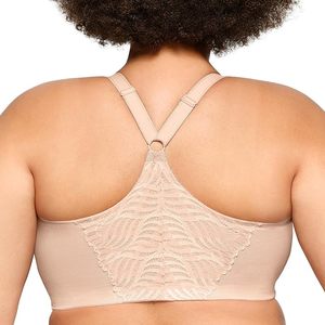 Sujetador deportivo de compresión de alto impacto y soporte superior para mujer, talla grande, con cierre frontal, aros y espalda en T, liso y con Wonderwire - Product Image 2