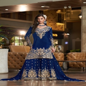 Vêtements de mariage Chinon soie avec broderie Salwar costume femme fabricant de mode et fournisseur de Surat - Product Image 1