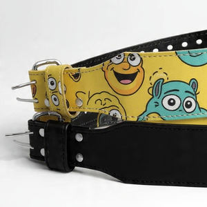 10MM PU Leather <b>Cartoon</b> Print Belts Double Prong Weightlifting Anime Leather Belt PU Gym Leather Belts - Product Image 5