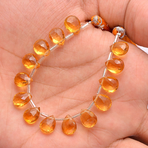 AAA citrino 8x10mm calibrado piedra preciosa facetada pera Briolette cuenta miel citrino piedra preciosa pera Briolette cuenta para la fabricación de joyas - Product Image 3