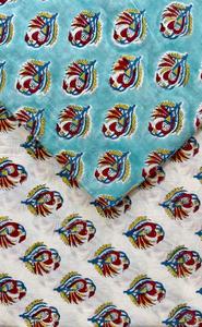 ผ้าฝ้ายออร์แกนิกพรีเมียมพิมพ์ลายบล็อกทำด้วยมือวัสดุธรรมชาติและเป็นมิตรกับสิ่งแวดล้อมสำหรับโครงการตัดเย็บของเด็กผู้หญิง-ชุดเดรสและกระเป๋า - Product Image 3