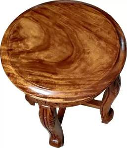 Wooden Stool Beautiful Handmade Stool for Sitting Living Room Office Balcony Decor Home Furniture Small <b>Brown</b> Table Stool - Product Image 2