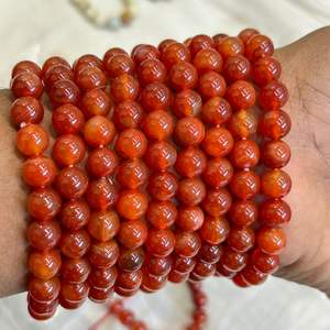 Perles rondes en agate de feu rouge naturelle, 4mm 6mm 8mm 10mm 12mm perles en agate de feu approvisionnement 15 "brin - Product Image 6