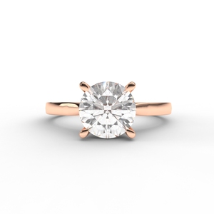 IGI Certified Round Brilliant Cut Lab Grown Diamond Solitaire Engagement & Wedding <b>Ring</b> in 9K Rose / Yellow And White Gold - Product Image 5