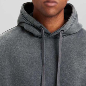 Sudadera con Capucha Casual de Invierno para Hombre, 100% Algodón, Lavado Ácido, OEM/ODM, Diseño Sólido, Cuello con Capucha, LUXIMORIAL SPORTS, Transpirable, de Secado Rápido - Product Image 4