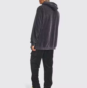Sweats à capuche délavés à l'acide pour hommes 100% coton imprimé sur mesure nouveau Street Wear à la mode confortable respirant thermique polaire personnalisé - Product Image 4