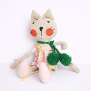 High Quality Super Soft Plush Cat Doll <b>Cute</b> Rag <b>Bear</b> Design PP Cotton Filling Embroidered Technics Great for Children Promotions - Product Image 1