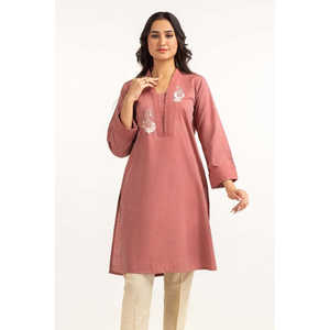 Chemise brodée en coton et lin teint GLW-23-37 - Product Image 3