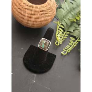 Royston Turquoise & Sterling <b>Silver</b> <b>Ring</b> Handmade <b>Boho</b> Navajo Jewelry Size 7.5 for Everyday Wear - Product Image 3