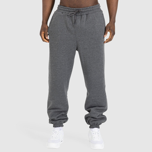Pantalons de survêtement décontractés de qualité supérieure, légers, style baggy, avec poches, en molleton doux 100% coton pour hommes - Product Image 1
