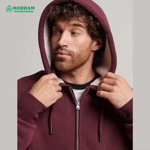 Sudadera con capucha y cremallera oversize de algodón 100% de felpa para hombre, estilo jogger, holgada y personalizada para entrenamiento - Product Image 6